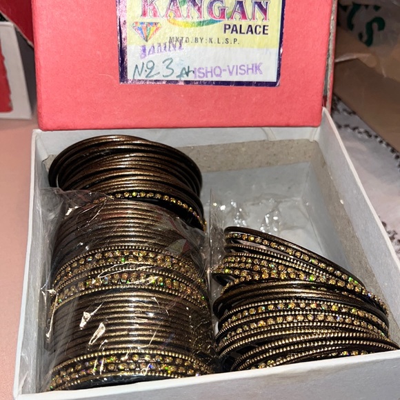 Brown and Gold Bangle Set - Picture 2 of 2